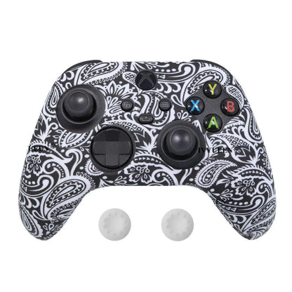 IVYUEEN for XBox Series S X Wireless Controller Water Transfer Printing Protective Silicone Case Skin with Thumb Stick Grip Caps