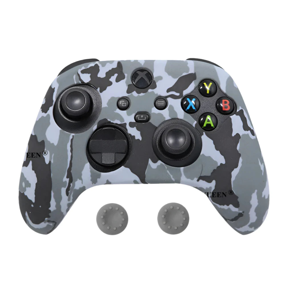 IVYUEEN for XBox Series S X Wireless Controller Water Transfer Printing Protective Silicone Case Skin with Thumb Stick Grip Caps