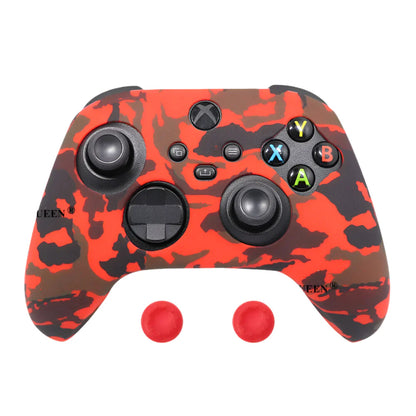 IVYUEEN for XBox Series S X Wireless Controller Water Transfer Printing Protective Silicone Case Skin with Thumb Stick Grip Caps