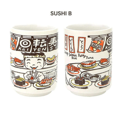 Japanese Impression Ceramic Mugs 300ml Tea Wine Sushi Sake Cup Funny Family Restaurant Decoration Travel Gift for Friends