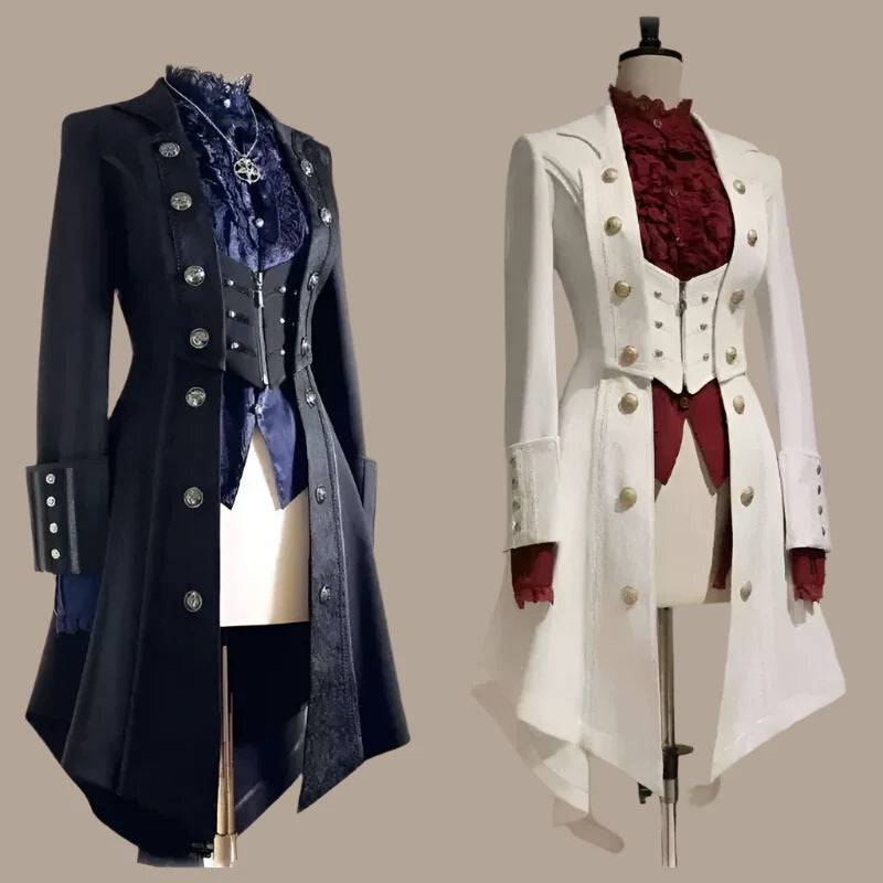 Japanese Retro Dark Long Trench Coat British Style Gothic Handsome Knight Outfit Lolita Sweet Long-sleeved Slimming Jacket