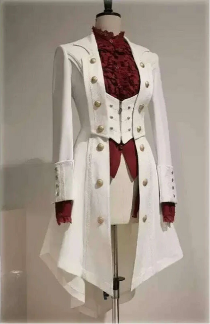 Japanese Retro Dark Long Trench Coat British Style Gothic Handsome Knight Outfit Lolita Sweet Long-sleeved Slimming Jacket