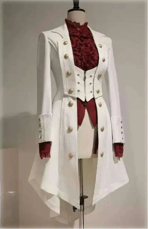 Japanese Retro Dark Long Trench Coat British Style Gothic Handsome Knight Outfit Lolita Sweet Long-sleeved Slimming Jacket