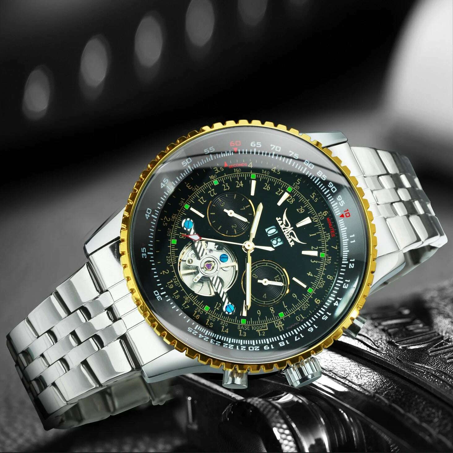 JARAGAR Tourbillon Wrist Watches for Men Automatic Mechanical Military Male Watch Calendar Multi Function Top Brand Luxury Reloj