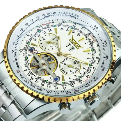 JARAGAR Watch Men Tourbillon Watches Luxury Full Steel Multifunctional Automatic Mechanical Wristwatches Men Reloj Hombre