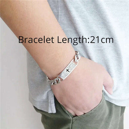 Jesus Cross Men's 316L Stainless Steel Bracelet Male Wholesale pulseira Mens Braclets Gold Color Wrist Bracelets For Men Jewelry