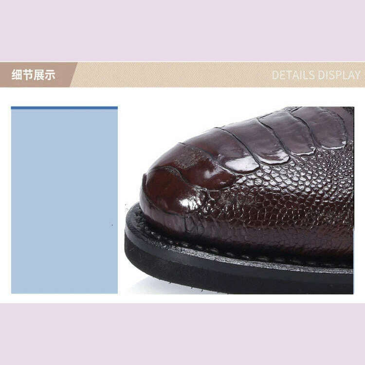 jineyu new Men shoes  business  leisure  Ostrich leather menshoes  ostrich  Claw skin  Rubber soles  lace-up  Men shoes