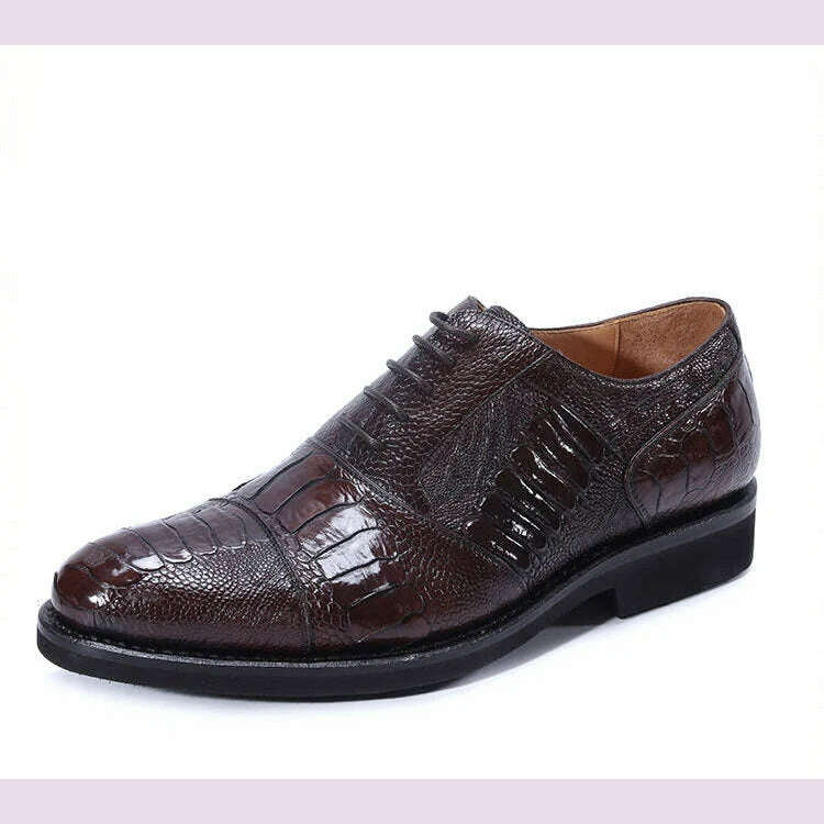 jineyu new Men shoes  business  leisure  Ostrich leather menshoes  ostrich  Claw skin  Rubber soles  lace-up  Men shoes