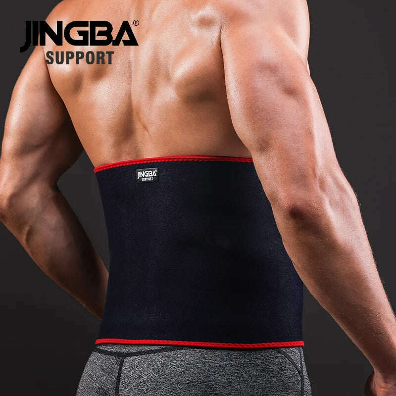 JINGBA SUPPORT New Back Waist Support Sweat Belt Waist Trainer Waist Trimmer Musculation Abdominale Fitness Belt Sports Safety