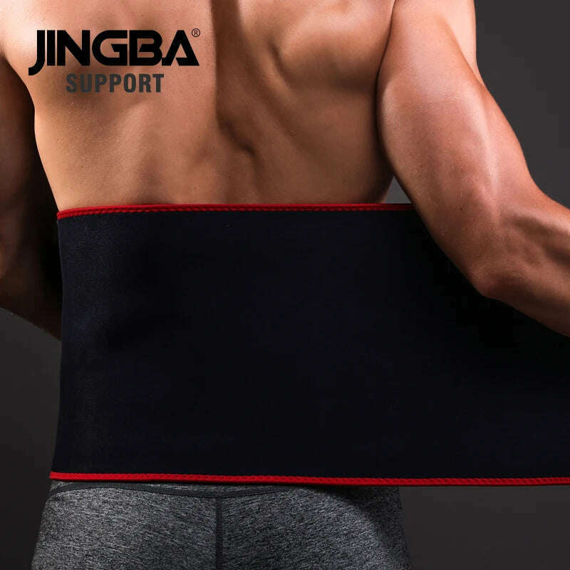 JINGBA SUPPORT New Back Waist Support Sweat Belt Waist Trainer Waist Trimmer Musculation Abdominale Fitness Belt Sports Safety