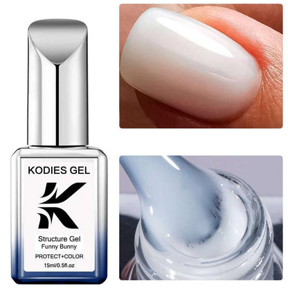 KODIES GEL Kitty White Rubber Base Gel Nail Polish Pearl Shine 15ML Semi Permanent UV Self Leveling Structure Construction Gels