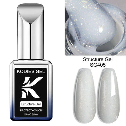 KODIES GEL Kitty White Rubber Base Gel Nail Polish Pearl Shine 15ML Semi Permanent UV Self Leveling Structure Construction Gels