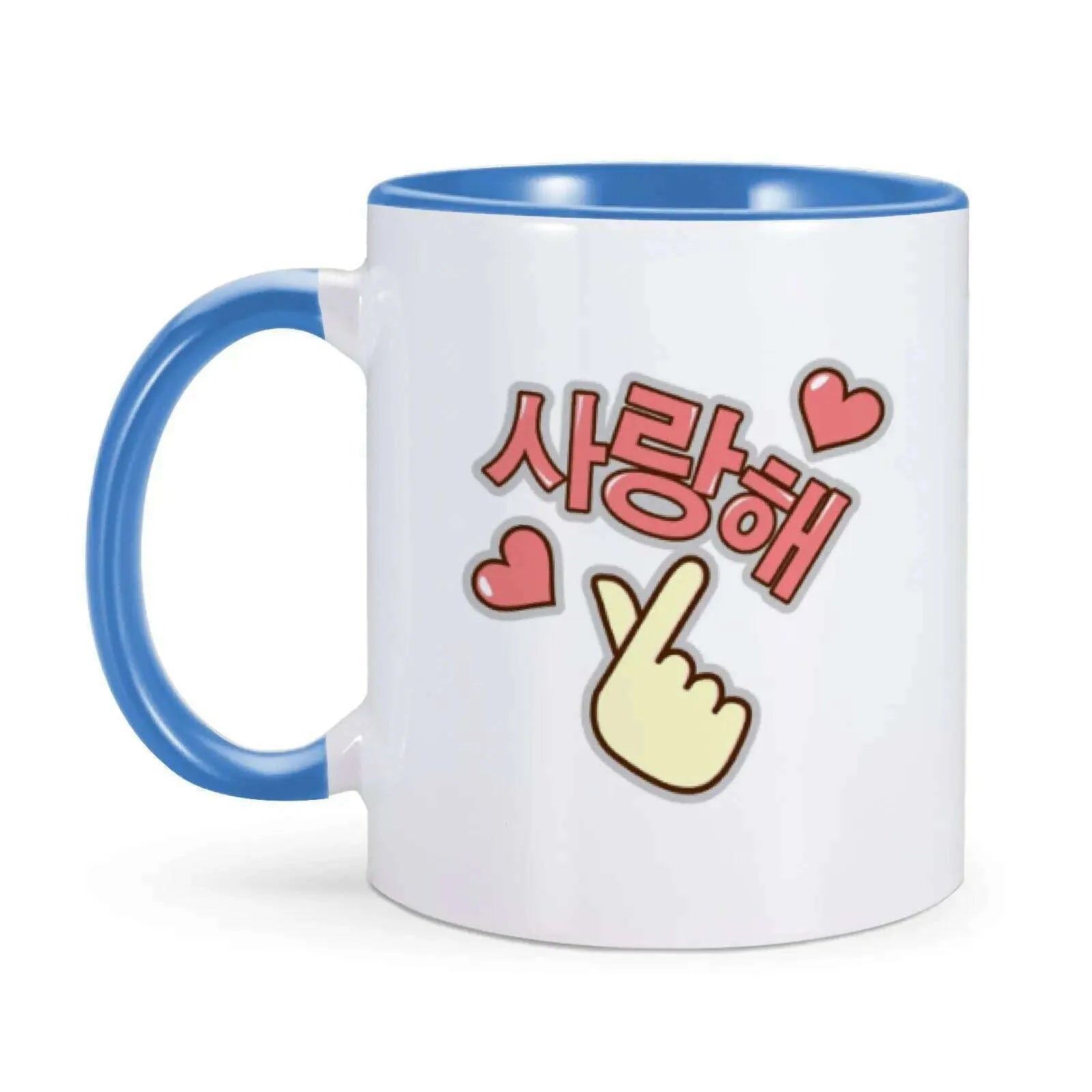 Korean I Love You Mug Funny Coffee Mugs for K-Drama Addict Him Her 11oz Ceramics Cup Valentines Day Gifts Ideas Home Milk Cups