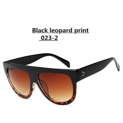 Lady Flat top Oversized Sunglasses Women Retro Female Big Frames UV400 Cat Eye Sunglass Electroplated Rivet Sun Glasses Shades