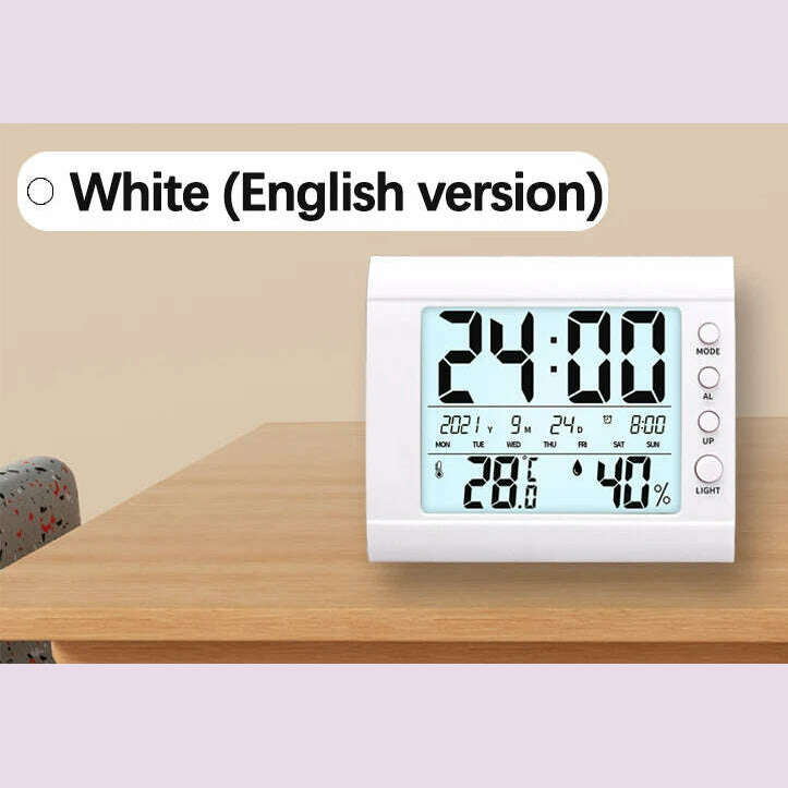 LCD Digital Temperature Baby Room Humidity Meter Backlight Home Indoor Electronic Hygrometer Thermometer With Time