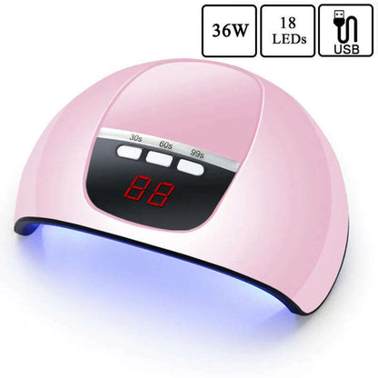 LED Nail Lamp For Manicure 72W Nail Dryer Machine UV Drying Lamp For Curing UV Gel Nail Polish With Motion Sensing LCD Display