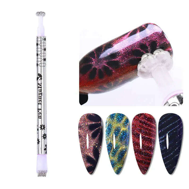 LILYCUTE 7ML Rainbow Glass Cat Magnetic Gel Nail Polish Super-Bright Colorful Glitter Sparkling Manicure Semi Permanent Nail Gel