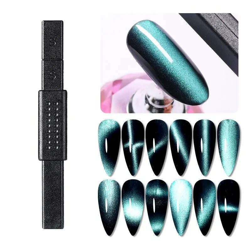 LILYCUTE 7ML Rainbow Glass Cat Magnetic Gel Nail Polish Super-Bright Colorful Glitter Sparkling Manicure Semi Permanent Nail Gel