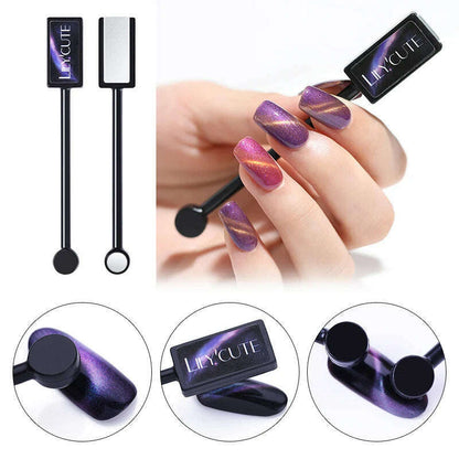 LILYCUTE 7ML Rainbow Glass Cat Magnetic Gel Nail Polish Super-Bright Colorful Glitter Sparkling Manicure Semi Permanent Nail Gel