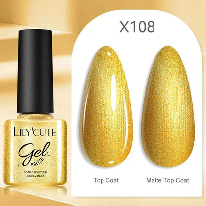 LILYCUTE 7ML Rainbow Glass Cat Magnetic Gel Nail Polish Super-Bright Colorful Glitter Sparkling Manicure Semi Permanent Nail Gel