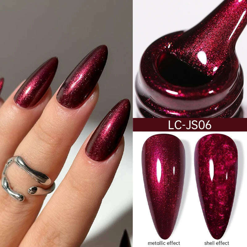 LILYCUTE 7ML Sparkling Glitter Rainbow Cat Magnetic Gel Nail Polish 9D Colorful  Semi Permanent Soak Off Nail Art UV Gel Varnish