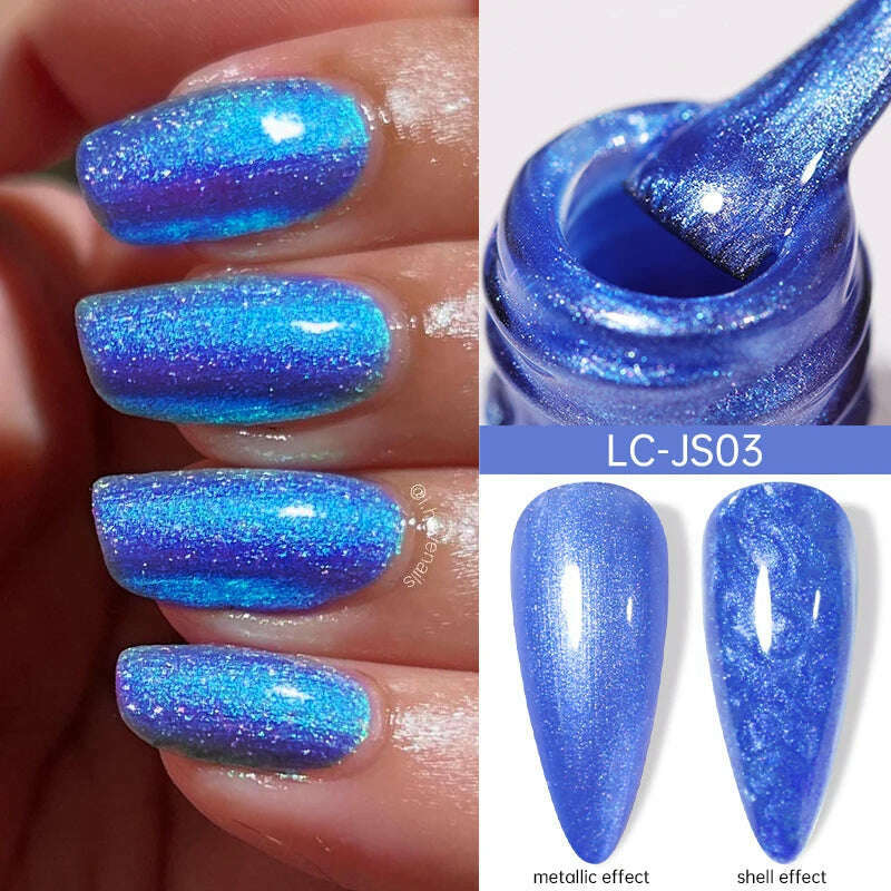 LILYCUTE 7ML Sparkling Glitter Rainbow Cat Magnetic Gel Nail Polish 9D Colorful  Semi Permanent Soak Off Nail Art UV Gel Varnish
