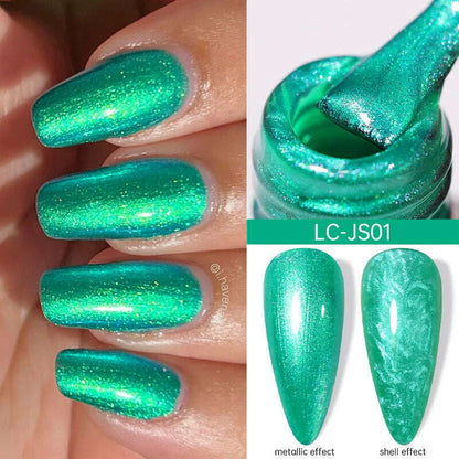 LILYCUTE 7ML Sparkling Glitter Rainbow Cat Magnetic Gel Nail Polish 9D Colorful  Semi Permanent Soak Off Nail Art UV Gel Varnish