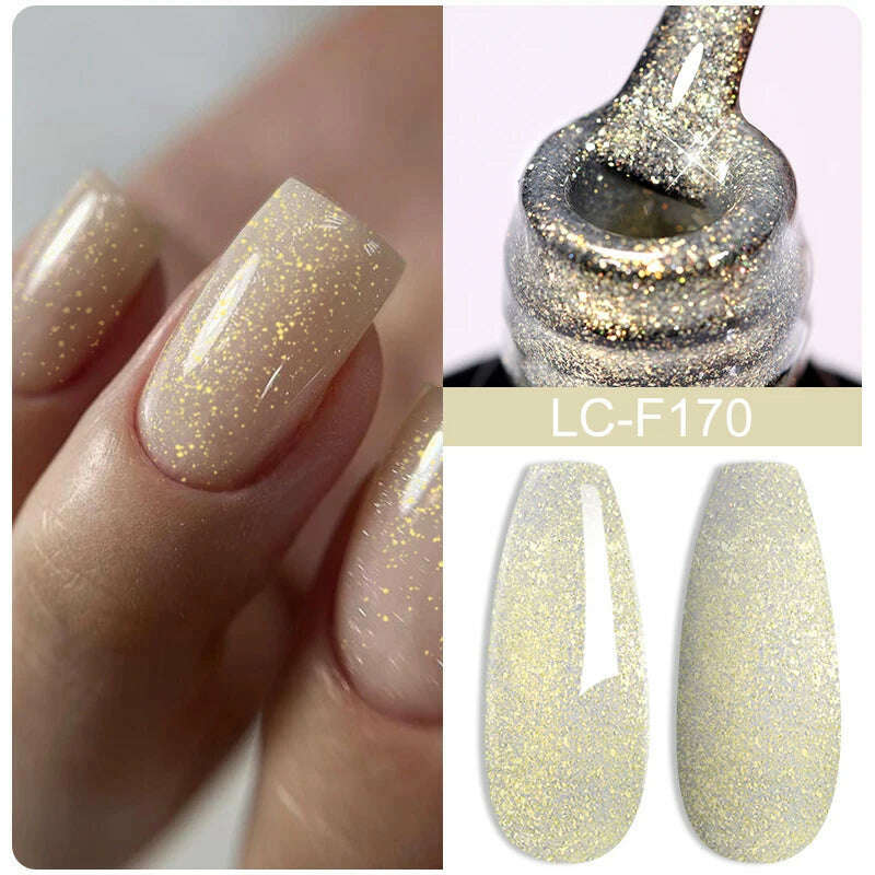 LILYCUTE 7ML Sparkling Glitter Rainbow Cat Magnetic Gel Nail Polish 9D Colorful  Semi Permanent Soak Off Nail Art UV Gel Varnish