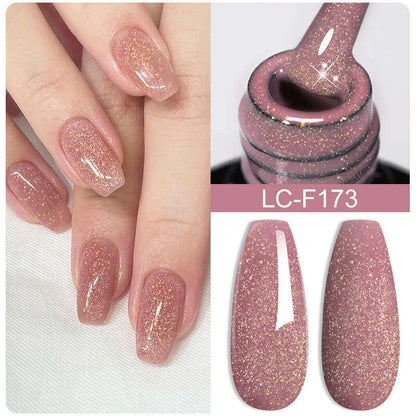 LILYCUTE 7ML Sparkling Glitter Rainbow Cat Magnetic Gel Nail Polish 9D Colorful  Semi Permanent Soak Off Nail Art UV Gel Varnish