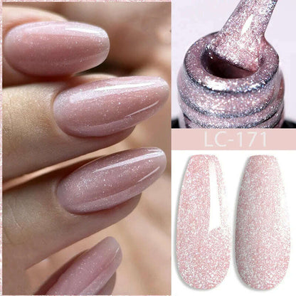 LILYCUTE 7ML Sparkling Glitter Rainbow Cat Magnetic Gel Nail Polish 9D Colorful  Semi Permanent Soak Off Nail Art UV Gel Varnish