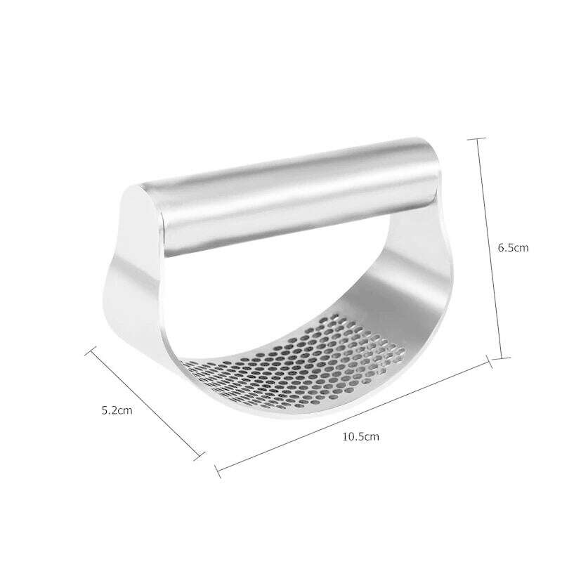 LMETJMA Garlic Press Rocker Stainless Steel Garlic Crusher Garlic Mincer Presses Ginger Press Squeezer Kitchen Gadgets KC0322