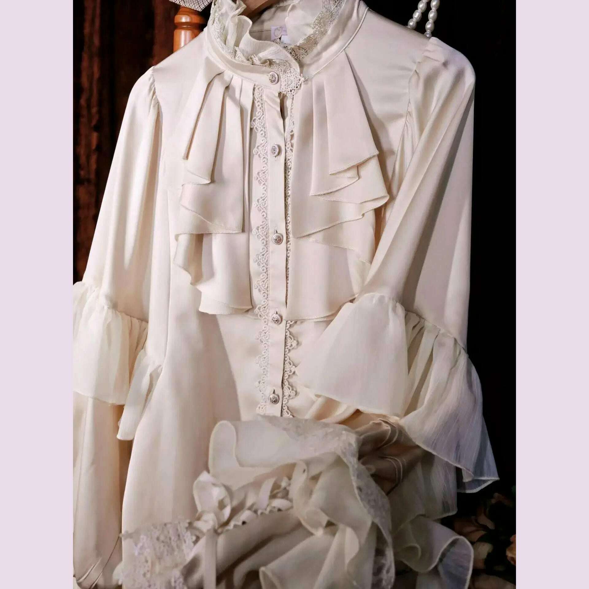Lolita Gothic Style Batwing Sleeve Shirt Loose Spring and Autumn Ladies Elegant Red and Black Shirt Solid 2025 New Color Blouses