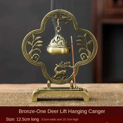 Lotus Flower Incense Burner Creative Retro Hollow Out Copper Coin Hanging Lotus Burners Blessing Nasturtium Holder Home Decor