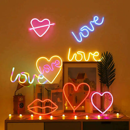 Love LED Neon Sign Light Glowing Valentine's Day Propose Festival Decoration Neon Lamp For Home Party Decor Adult Gift