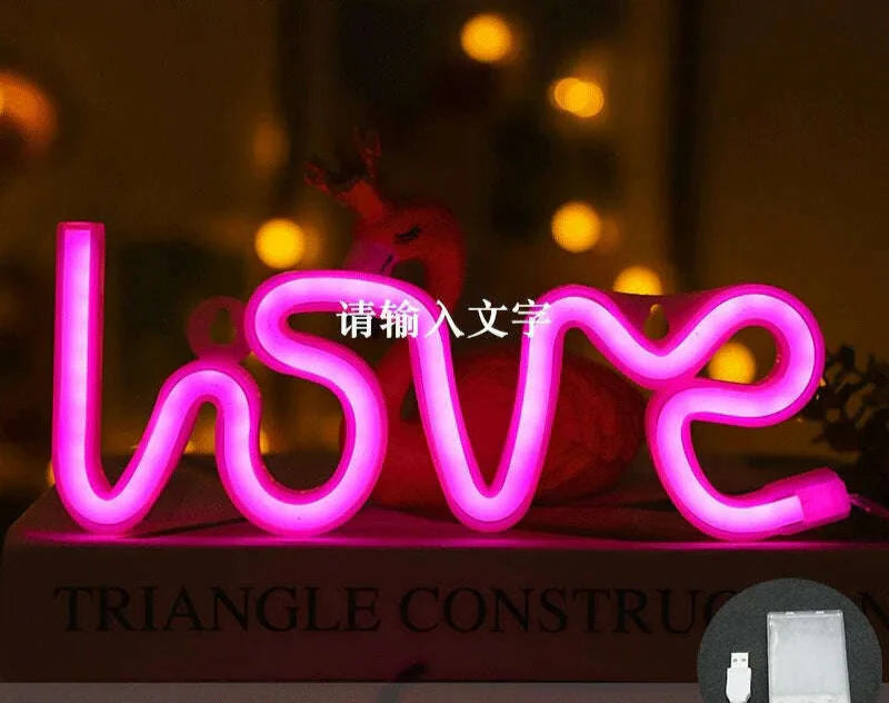 Love LED Neon Sign Light Glowing Valentine's Day Propose Festival Decoration Neon Lamp For Home Party Decor Adult Gift