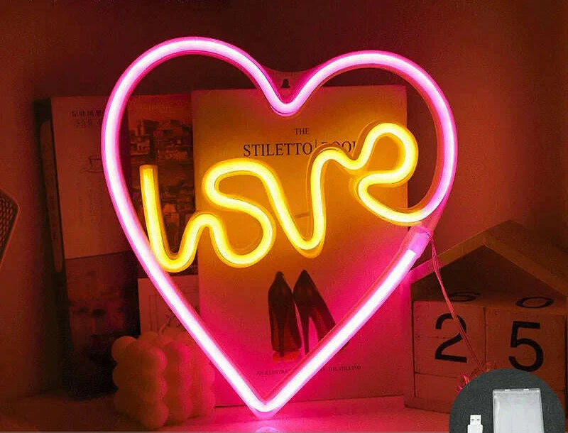 Love LED Neon Sign Light Glowing Valentine's Day Propose Festival Decoration Neon Lamp For Home Party Decor Adult Gift