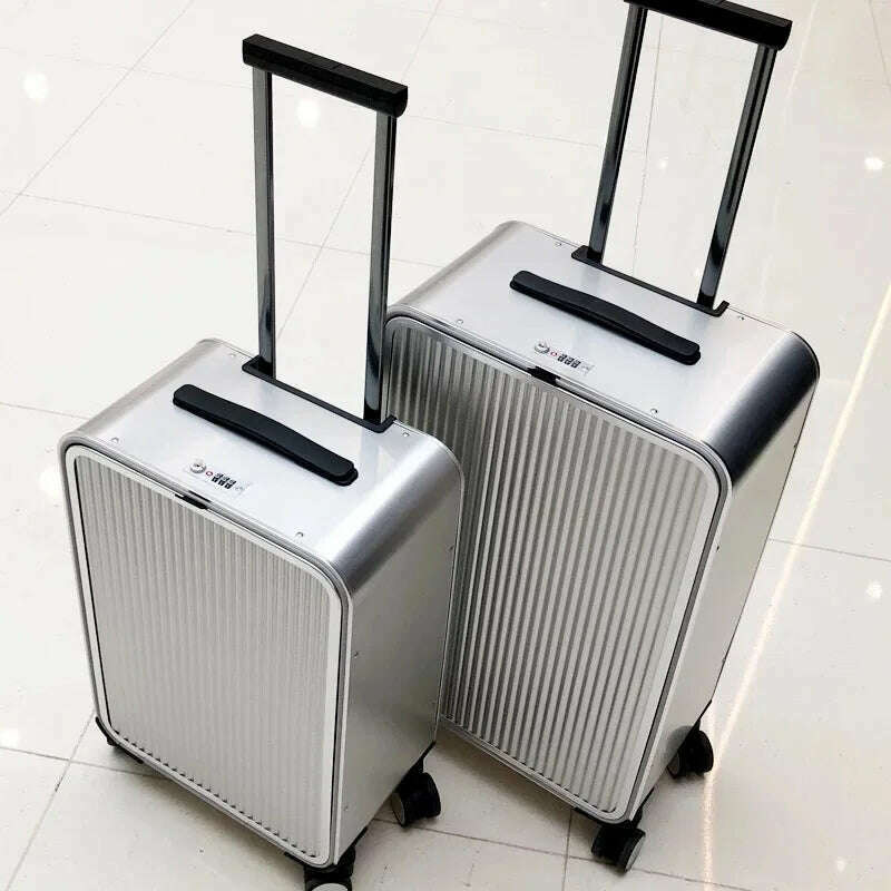 Luxury Brand 100% Aluminum-magnesium alloy Rolling Luggage 16/20/24 inch size high quality trolley case Business Suitcase Wheels