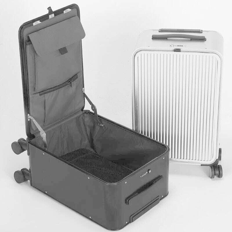Luxury Brand 100% Aluminum-magnesium alloy Rolling Luggage 16/20/24 inch size high quality trolley case Business Suitcase Wheels