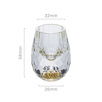 Luxury Crystal Glass Vodka Glass Sake Shochu Glass Bar Liqueur Double Bottom Gold Foil Glass Tea Cup High-end Gifts Hard Liquor