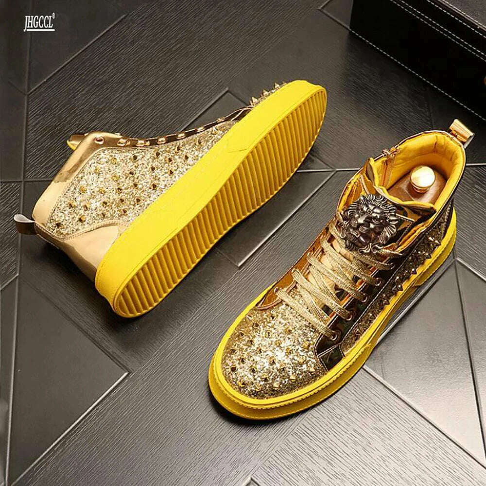 Luxury designer Diamond Casual shoes High quality riveted high top suede zipper sneakers Zapatos Hombre A7