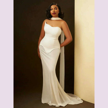 Luxury Sexy Strapless Backless White Black Maxi Long Women Celebrity Dress 2024 Elegant Party Evening Club Vestido Clothing