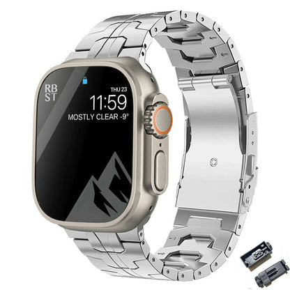Luxury Titanium Strap for Apple Watch Band Ultra 49mm 45mm 44mm 41mm 38mm Men's Style Bracelet Correa for IWatch 9 SE 8 7 6 5 4