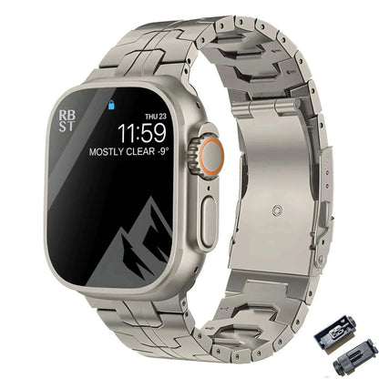 Luxury Titanium Strap for Apple Watch Band Ultra 49mm 45mm 44mm 41mm 38mm Men's Style Bracelet Correa for IWatch 9 SE 8 7 6 5 4