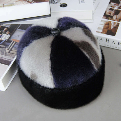 Luxury Winter Unisex Top Real Mink Fur Bomber Hat Unisex Genuine Marten Head Warm Black/Brown Caps Best Gift For Parents Gorras