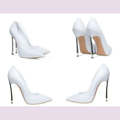 【Measure your feet length before order】Women Stiletto High Heel Pumps Sexy Pointed Toe Evening Fashion Dress Lady Shoes C-PU-1