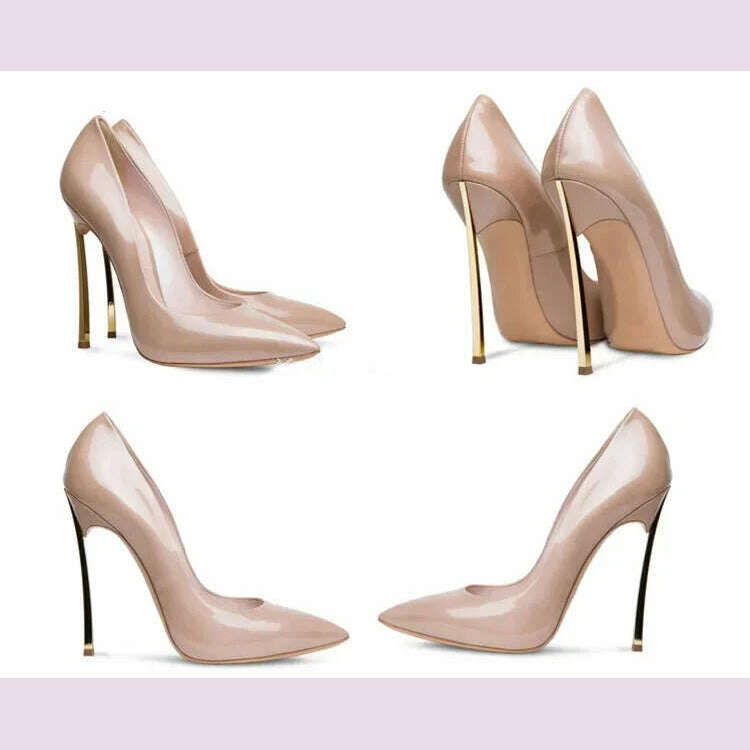 【Measure your feet length before order】Women Stiletto High Heel Pumps Sexy Pointed Toe Evening Fashion Dress Lady Shoes C-PU-1
