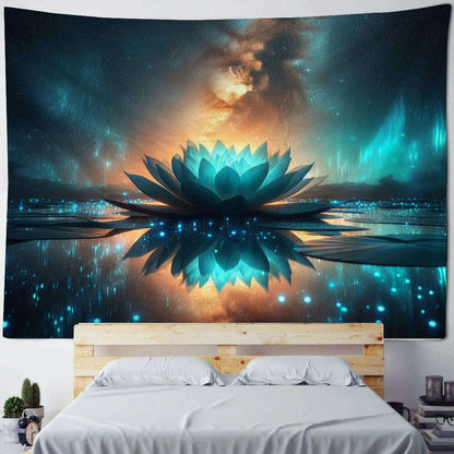 Meditation Lotus Tapestry Wall Art, Large Tapestry Mural Decoration, Home, Bedroom, Living Room Decoration