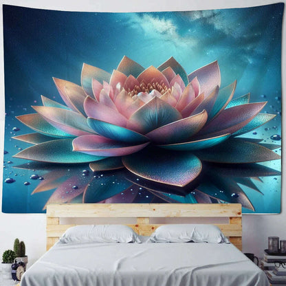 Meditation Lotus Tapestry Wall Art, Large Tapestry Mural Decoration, Home, Bedroom, Living Room Decoration