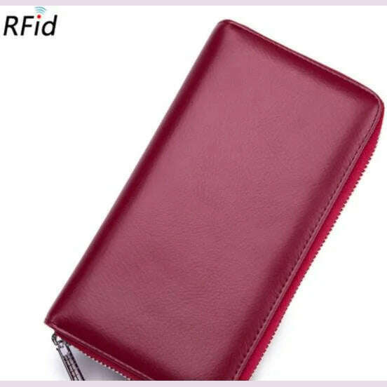 Men wallet genuine leather passport RFID long large capacity organ mobile phone  multi function card holder unisex wallets
