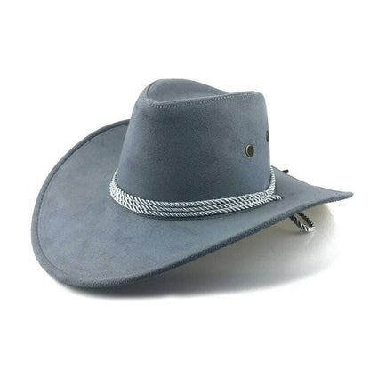 Men&#39;s Cool Sun Hat Solid Color Cool Western Cowboy Hat Plain Solid Color Men&#39;s Peaked Cap Large Western Rope Knight Cowboy Hat